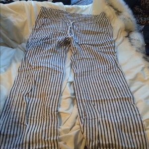 Striped wide leg pants